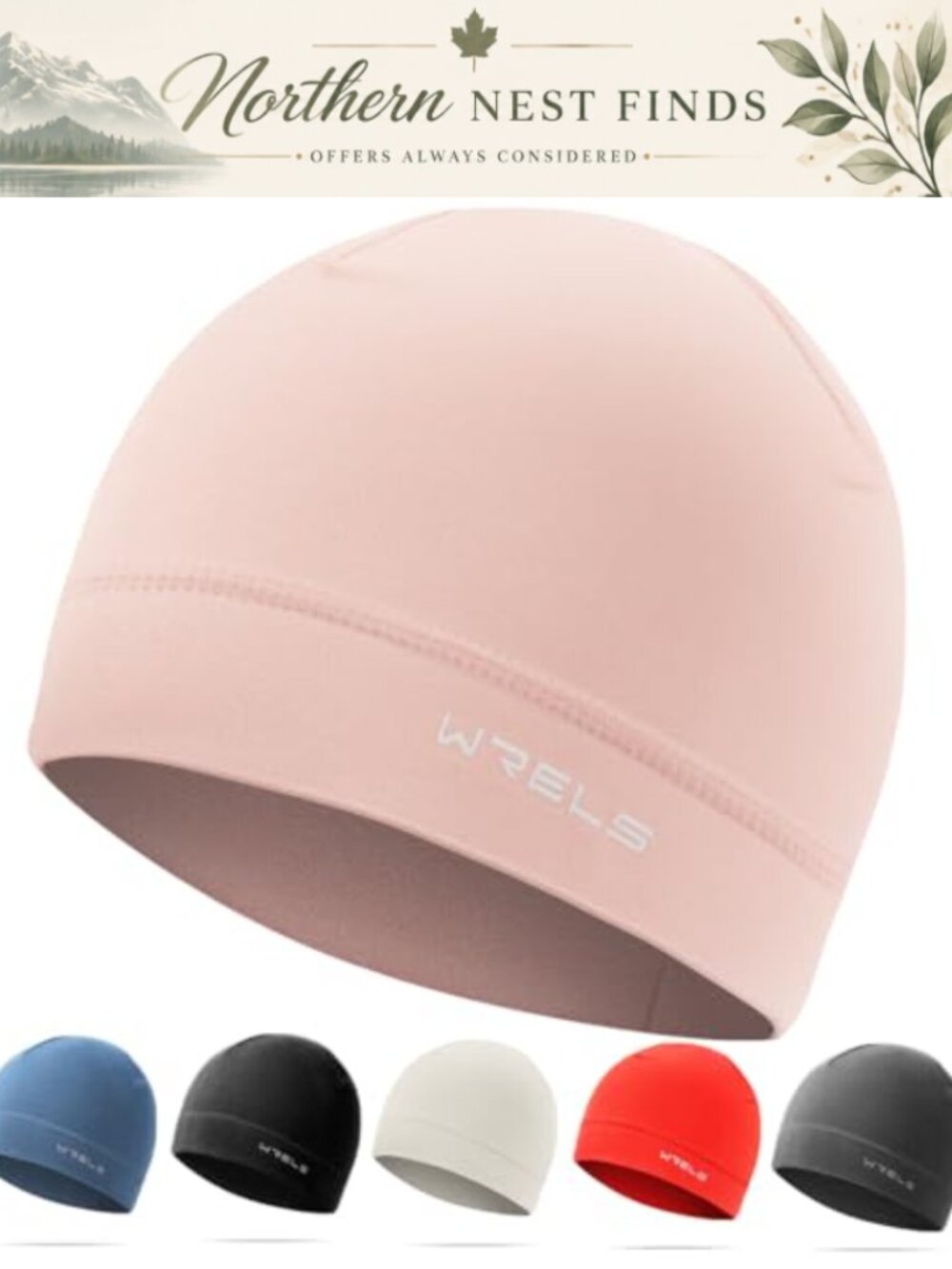 WRELS Winter Running Beanie Thermal Stretchy Skull Cap Lightweight Cycling